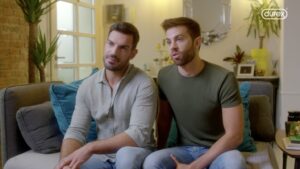 two men talk to camera for a production service Spain for a durex commercial